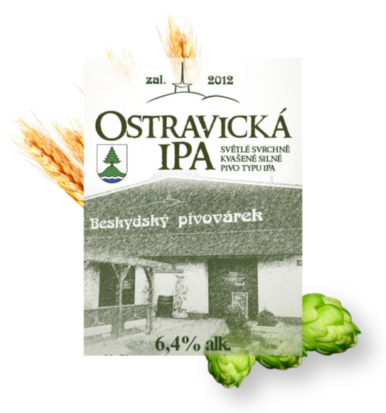 Ipa Ostravická - svrchně kvašené pivo 6.2% - Beskydský pivovárek 1,5L