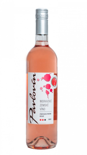 Zweigeltrebe Rosé - moravské zemské polosladké - Pavlovín 0.75 l