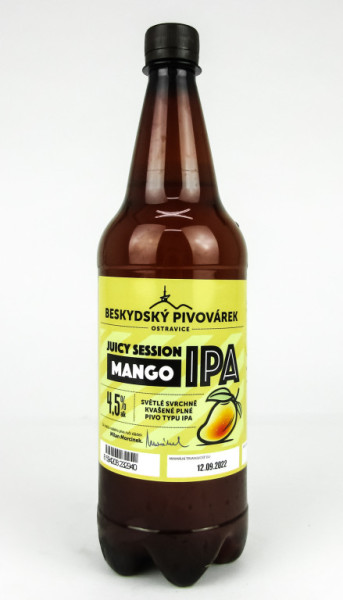 Mango IPA juicy session - světlé svrchně kvašené 4,5% - Beskydský pivovárek 1.0L