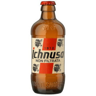Birra Ichnusa Non Filtrata 5.0% - světlé nefiltrované pivo - láhev - pivovar Ichnusa - Sardínie - 0,5L